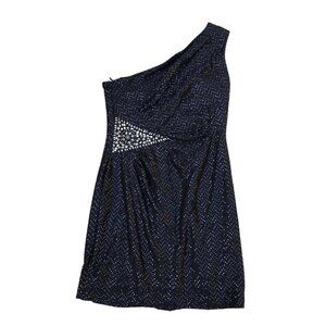 JACKIE JON New York Off Shoulder Sequins Dress 14 Black Cocktail Womens​